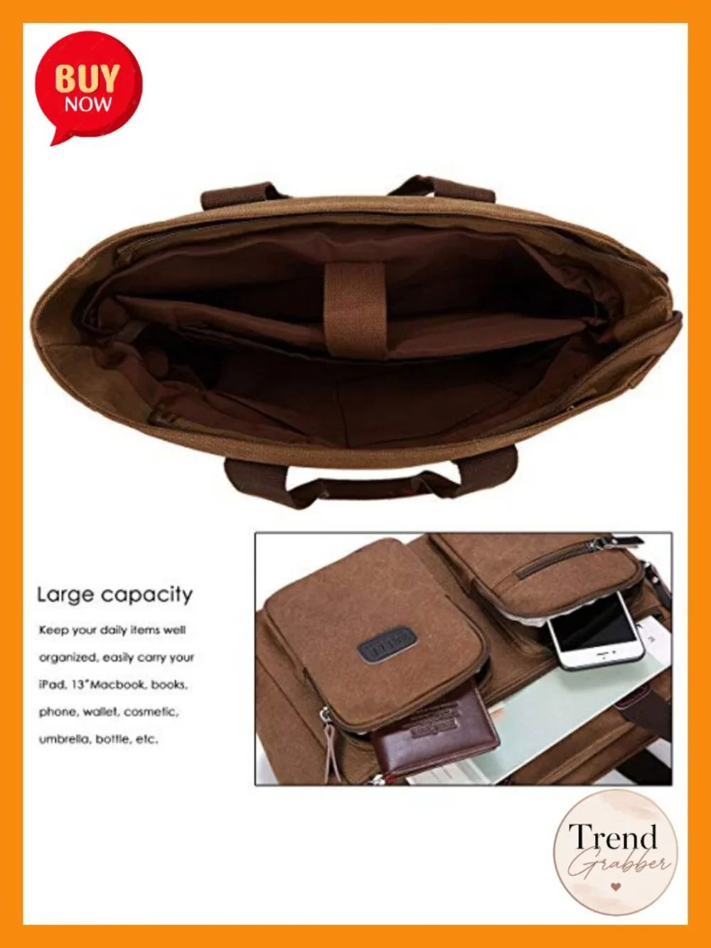 Women Canvas Satchel Handbag Top Handle Shoulder Bag Crossbody Tote Travel